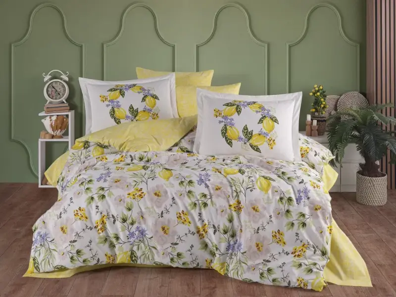 Hobby Çift Kişilik Poplin Nevresim Lemonty Sarı - 1