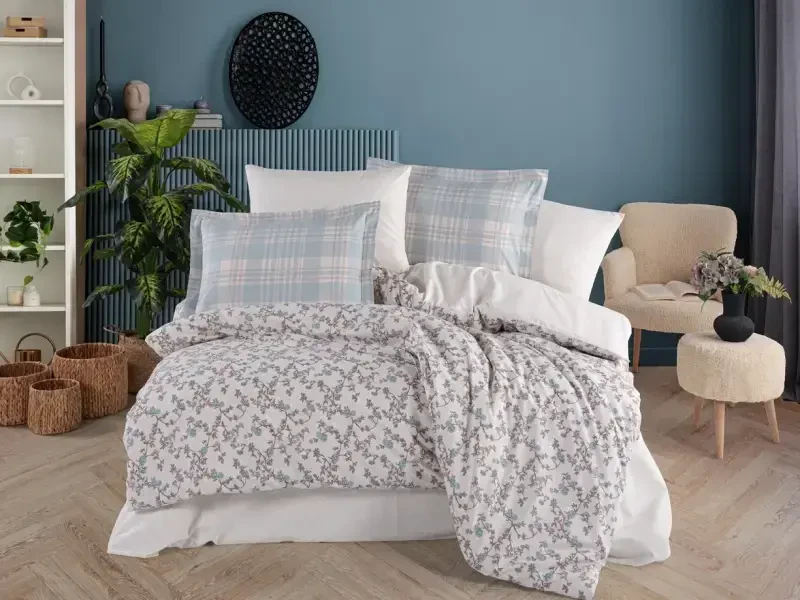 Hobby Çift Kişilik Poplin Nevresim Lola Mavi - 1