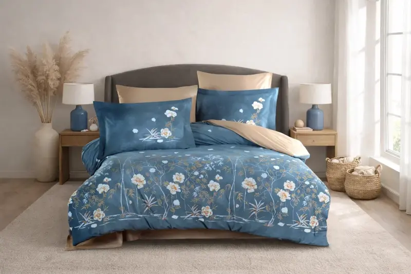 Hobby Çift Kişilik Poplin Nevresim Parlin Aqua - 1