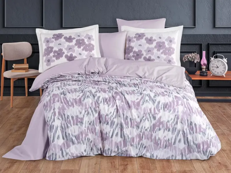 Hobby Çift Kişilik Poplin Nevresim Penny Lila - 1