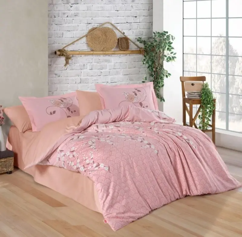 Hobby Çift Kişilik Poplin Nevresim Takımı Missy Pudra - 1
