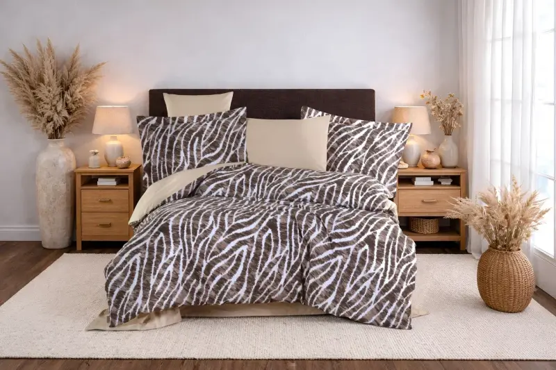 Hobby Çift Kişilik Poplin Nevresim Tamara Kahve - NEVRESIMDUNYASI