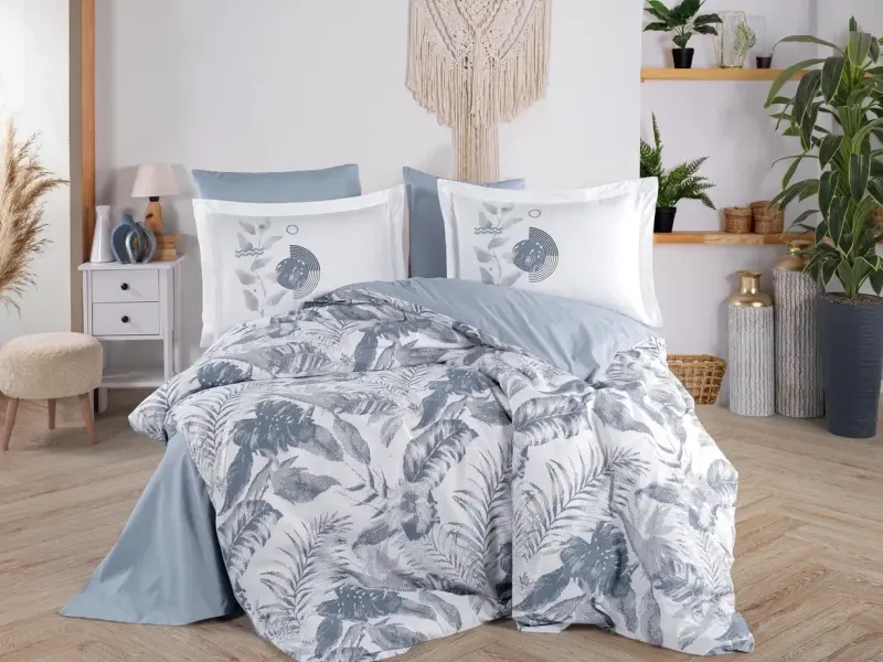 Hobby Çift Kişilik Poplin Nevresim Tiffany Denim - NEVRESIMDUNYASI