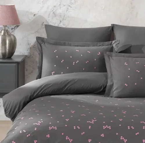 Hobby Çift Kişilik Poplin Premium Kashtali Nevresim Spring Kulrang - 2