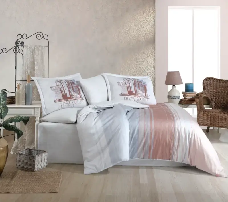 Hobby Çift Kişilik Saten Nevresim Aden Pembe - NEVRESIMDUNYASI