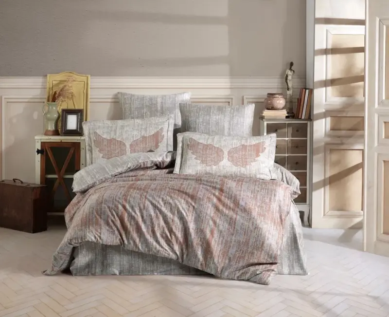 Hobby Çift Kişilik Saten Nevresim Lydia Taba - NEVRESIMDUNYASI