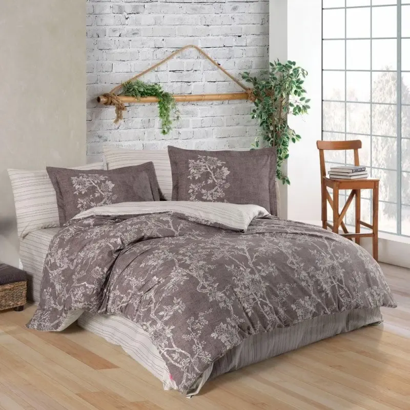 Hobby Double Poplin Bedding Set Dream Coffee - NEVRESIMDUNYASI