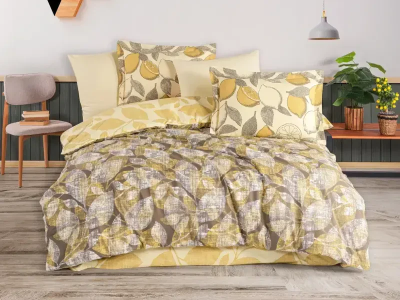 Hobby Double Poplin Duvet Cover Calisse Yellow - 1