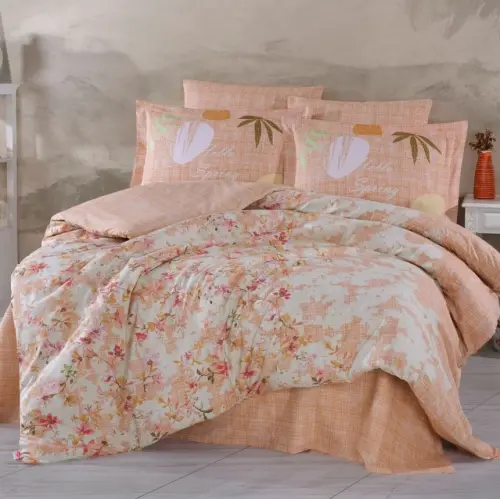 Hobby Double Poplin Duvet Cover Lily Salmon - 1