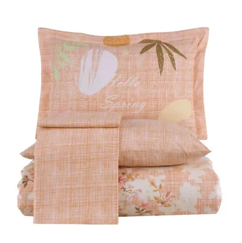 Hobby Double Poplin Duvet Cover Lily Salmon - 4