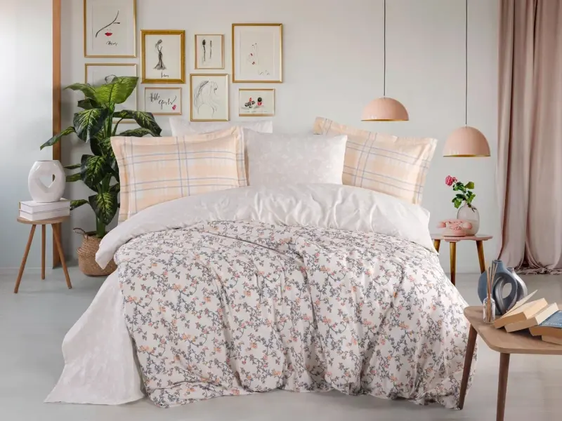 Hobby Double Poplin Duvet Cover Lola Salmon - NEVRESIMDUNYASI