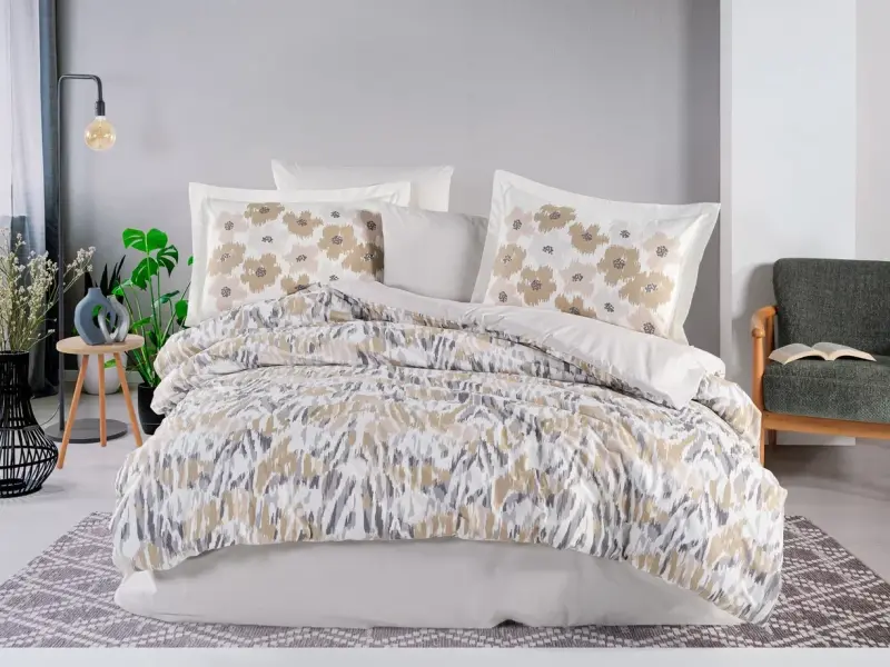 Hobby Double Poplin Duvet Cover Penny Stone - 1