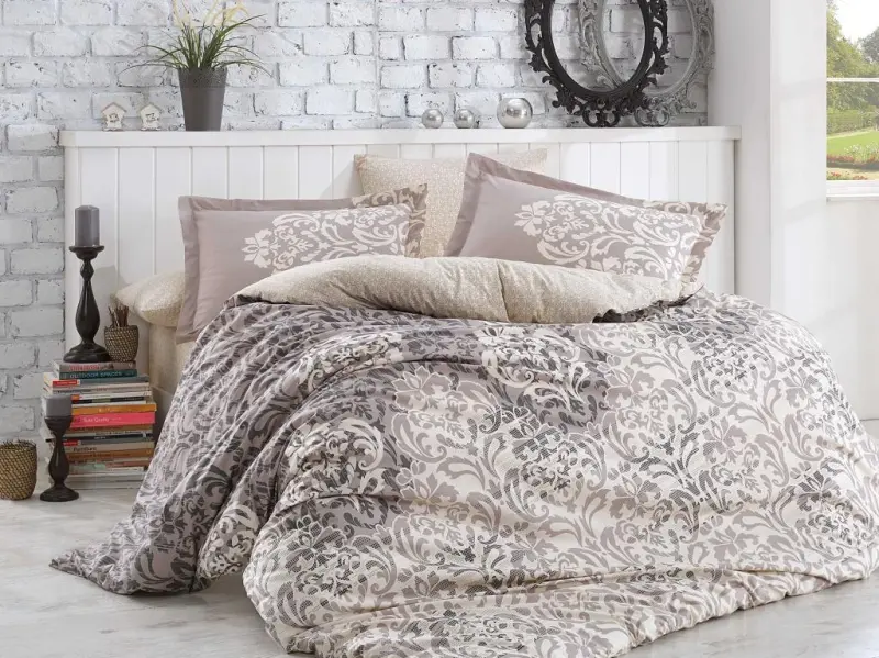 Hobby Double Poplin Duvet Cover Serenity Gray - NEVRESIMDUNYASI