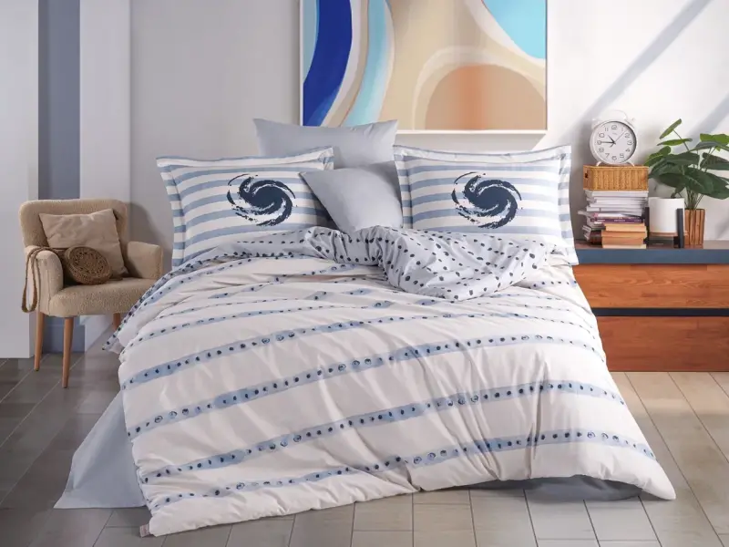 Hobby Double Poplin Duvet Cover Squall Deniz - 1