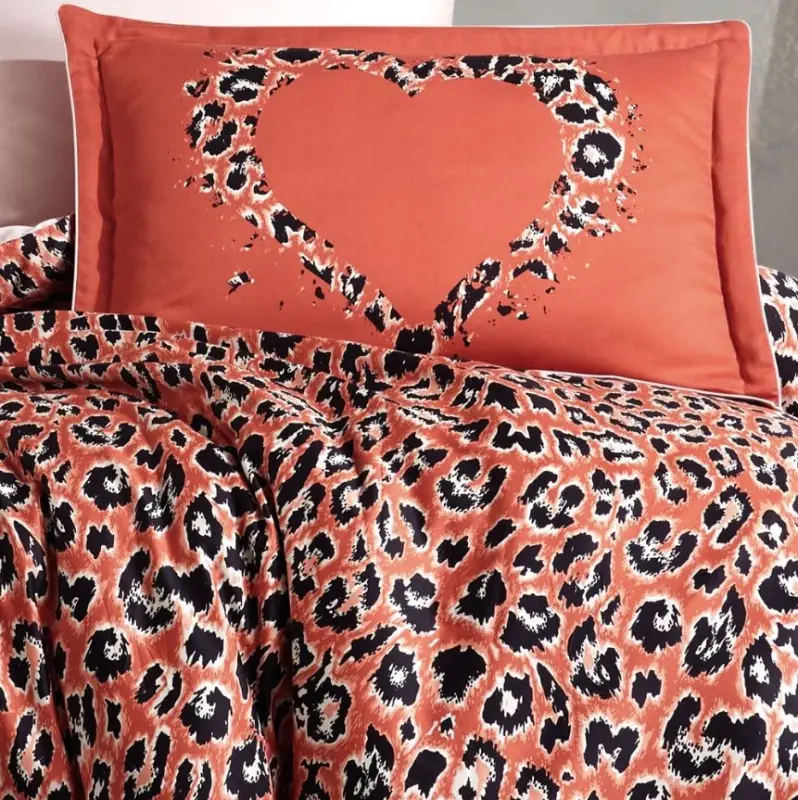 Hobby Double Satin Bed Linen Aura Coral - 1