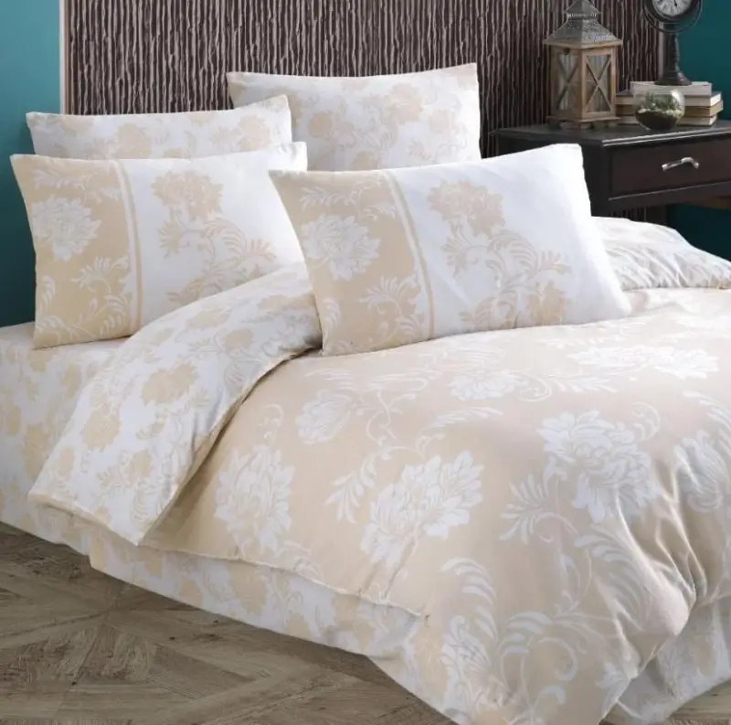 Hobby Double Size Ranforce Bed Linen Set Jardin Gold - 4