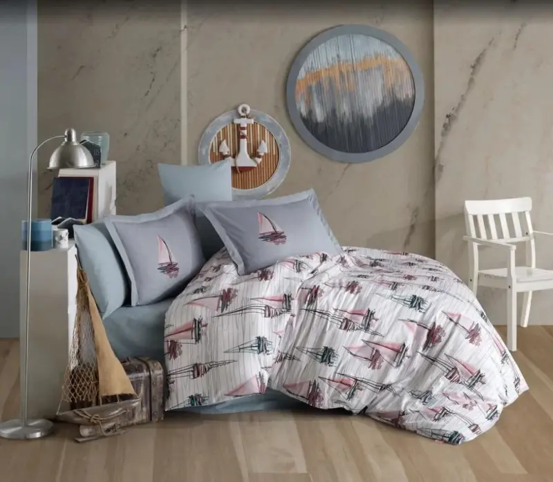 Hobby Double Size Ranforce Bed Linen Set Milena Pink - 1