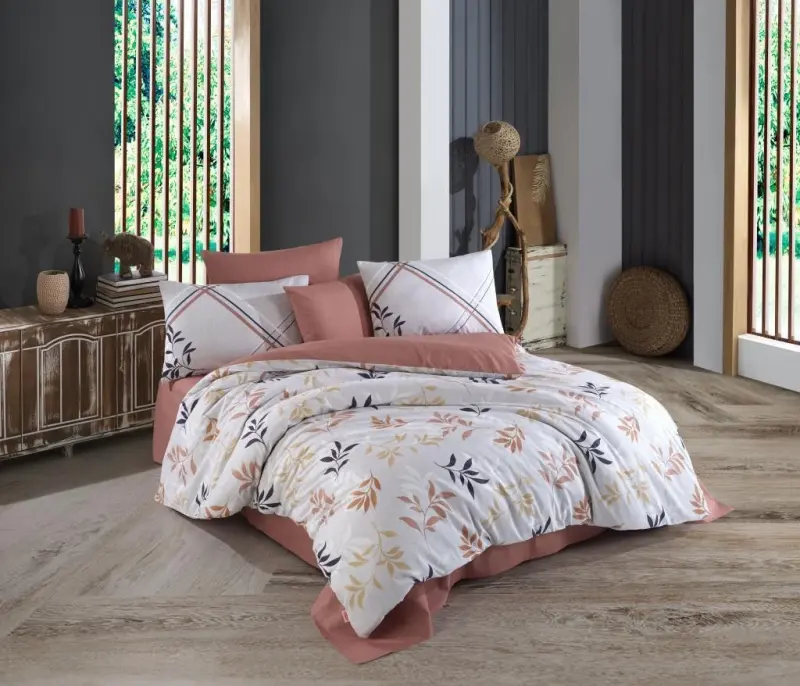 Hobby Double Size Ranforce Duvet Cover Set Belen Coffee - 1