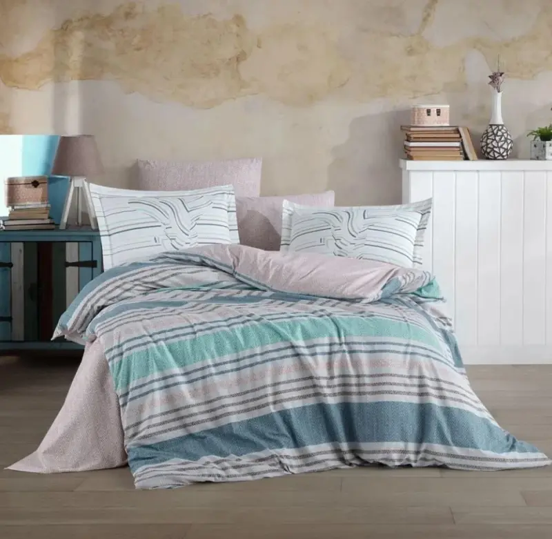 Hobby Double Size Ranforce Duvet Cover Set Debora Turquoise - 1