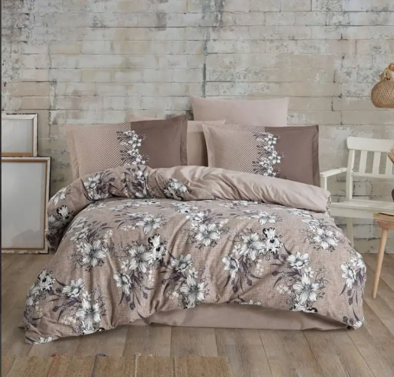 Hobby Double Size Ranforce Duvet Cover Set Elvira Coffee - 1