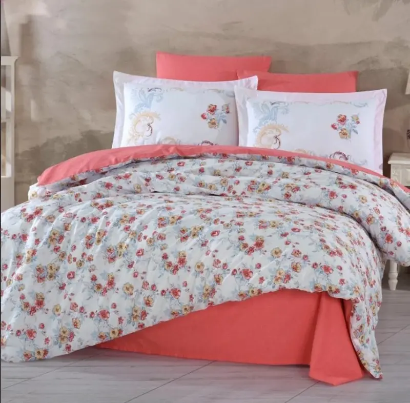 Hobby Double Size Ranforce Duvet Cover Set Gloria Red - 1