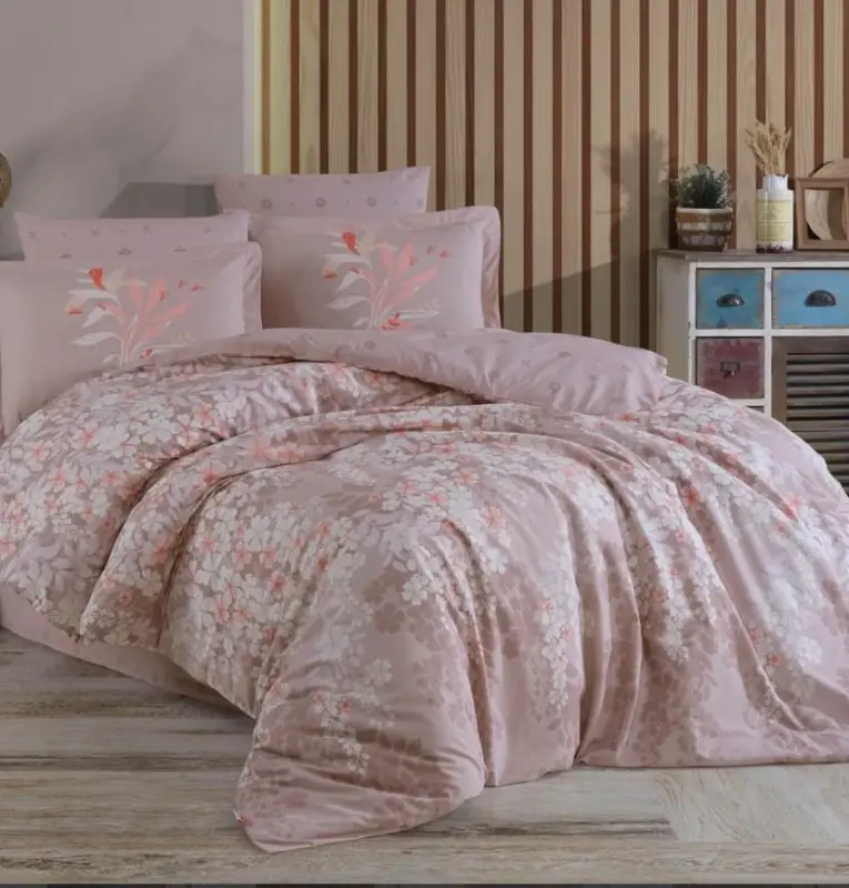 Hobby Double Size Ranforce Duvet Cover Set Serena Coffee - 1