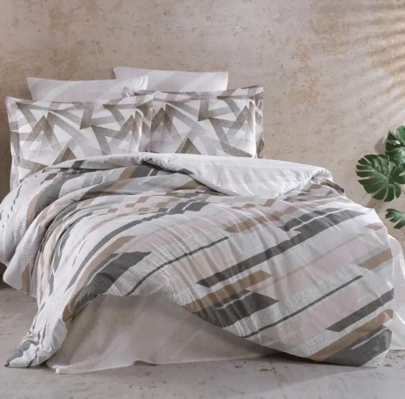 Hobby Double Size Ranforce Duvet Cover Set Stark Coffee - 1