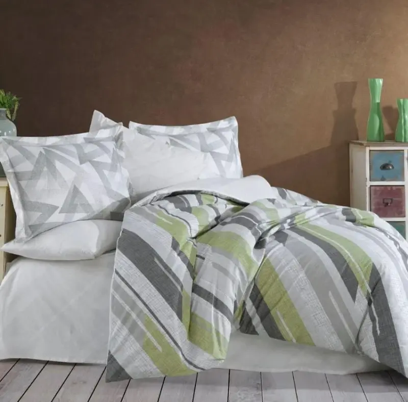 Hobby Double Size Ranforce Duvet Cover Set Stark Green - 1