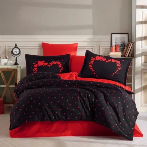 Hobby Double Sized Satin Duvet Cover Amore Black - 1