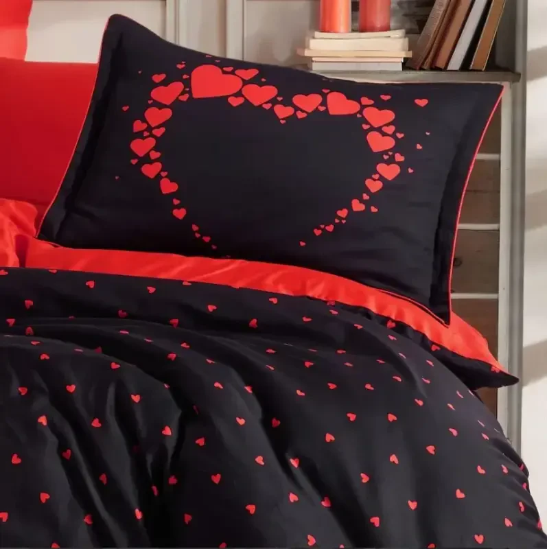 Hobby Double Sized Satin Duvet Cover Amore Black - 2