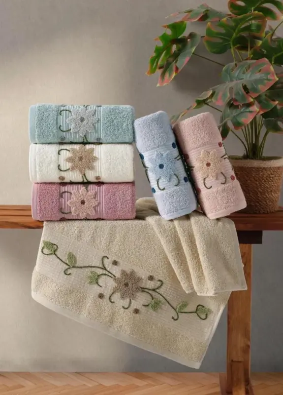 Hobby Emily Style 1 6lı Havlu 50x90 Asorti - 1