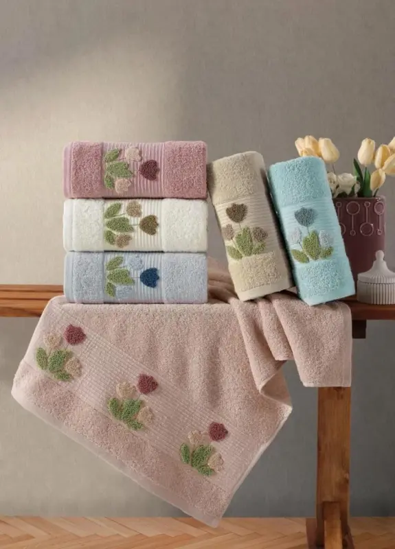 Hobby Emily Style 2 6lı Havlu 50x90 Asorti - 1