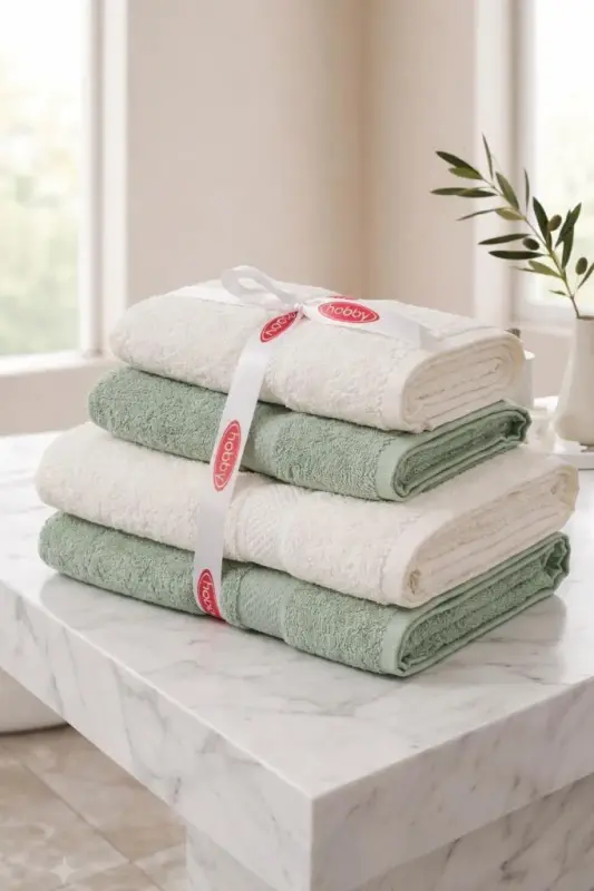 Hobby Hammam Set Aqua Green White - 1