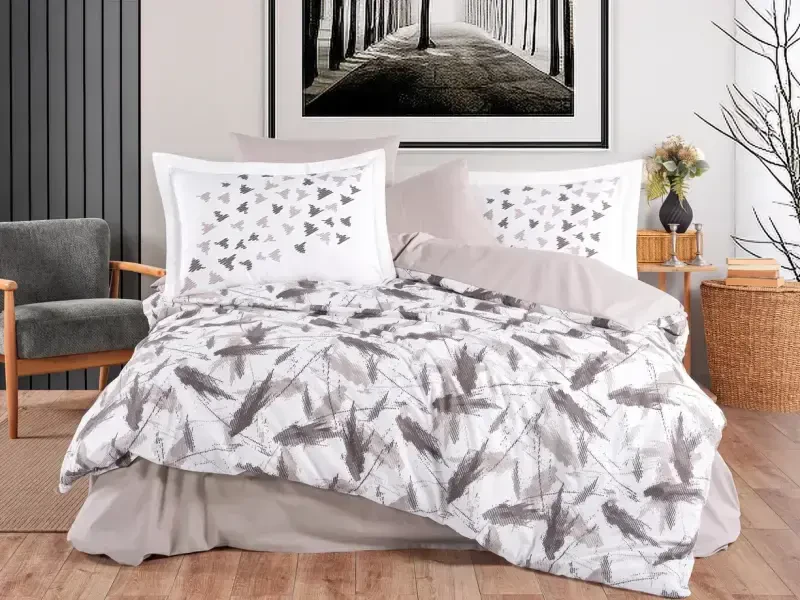 Hobby Çift Kişilik Poplin Nevresim Silva Taş - 1