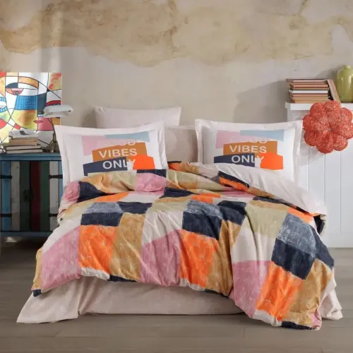 Hobby Ikkita kishilik Poplin Choyshab Bermuda Oranj - 1