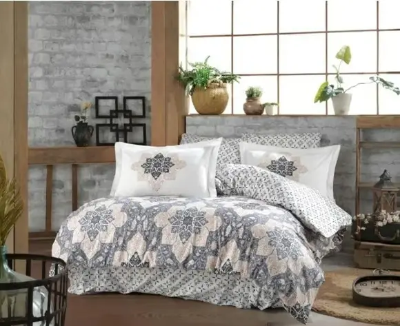 Hobby Kingsize Poplin Duvet Cover Amanda Gri - NEVRESIMDUNYASI
