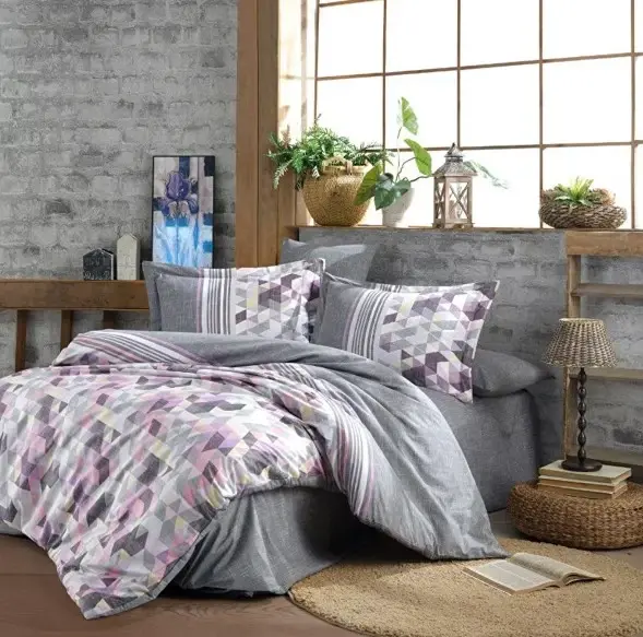 Hobby Kingsize Poplin Duvet Cover Arella Lilac - 1