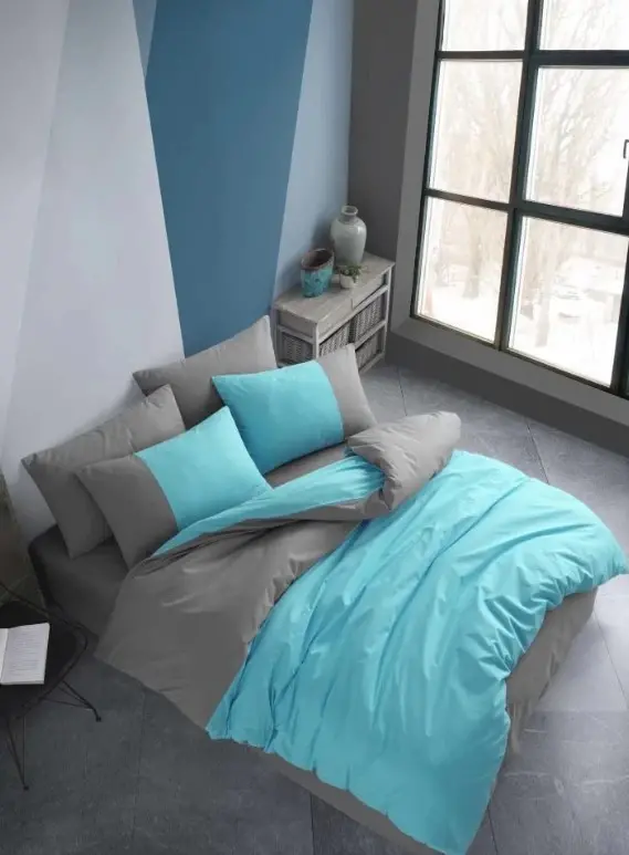 Hobby Kingsize Poplin Duvet Cover Diamond Turquoise - 1