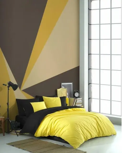 Hobby Kingsize Poplin Duvet Cover Diamond Yellow Black - 1