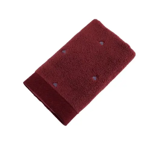 Hobby Lubow Love Fuchsia Lilac Embroidered 50x90 6-Piece Towel Set - 1