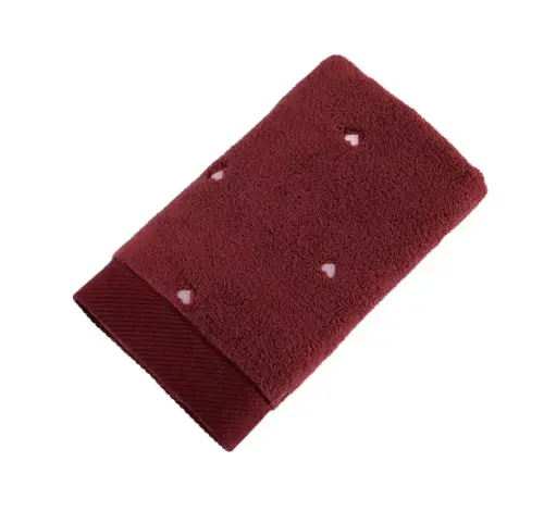 Hobby Lubow Love Fuchsia Powder Embroidered 50x90 6-Piece Towel Set - 1