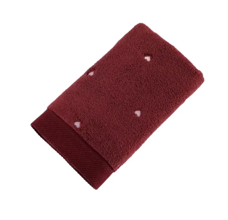 Hobby Lubow Love Fuchsia Powder Embroidered 50x90 6-Piece Towel Set - 1