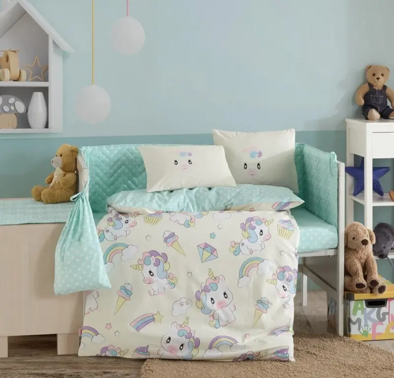 Hobby Mila Cream Poplin Baby Duvet Cover Set - NEVRESIMDUNYASI