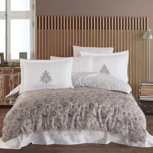 Hobby Mirabel Coffee Double Sized Satin Bedlinen - 1