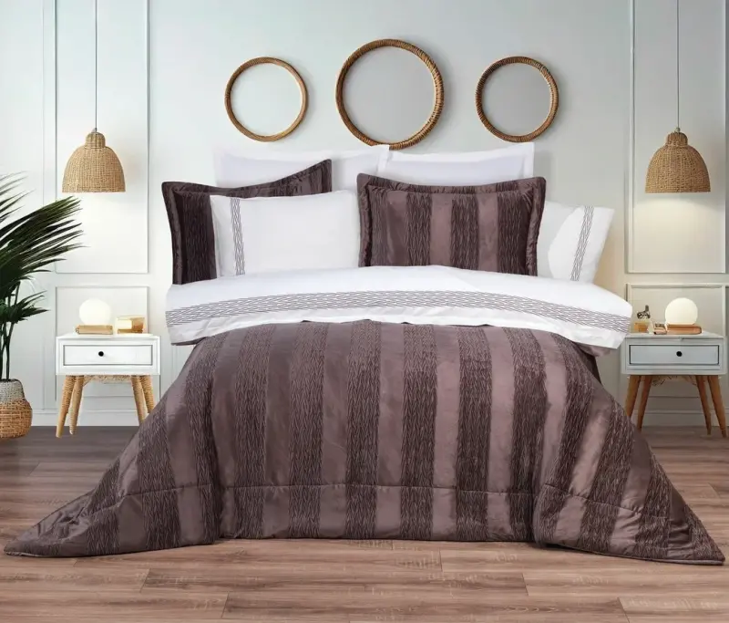 Hobby Nirvana Yatak Örtüsü Seti Kahve - NEVRESIMDUNYASI