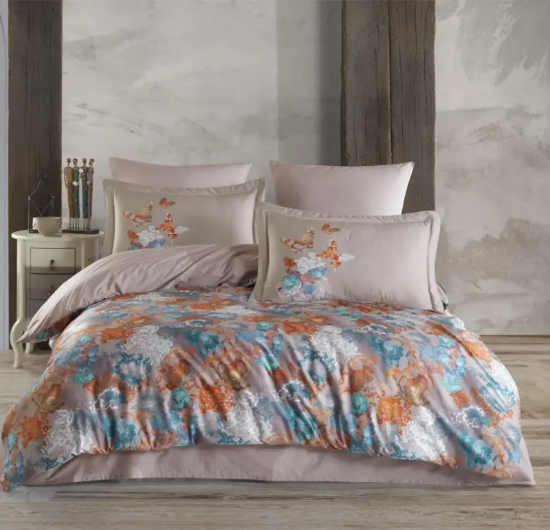 Hobby Premium Deluxe 300TC Double Sateen Bedding Set Dolce Vita Beige - NEVRESIMDUNYASI