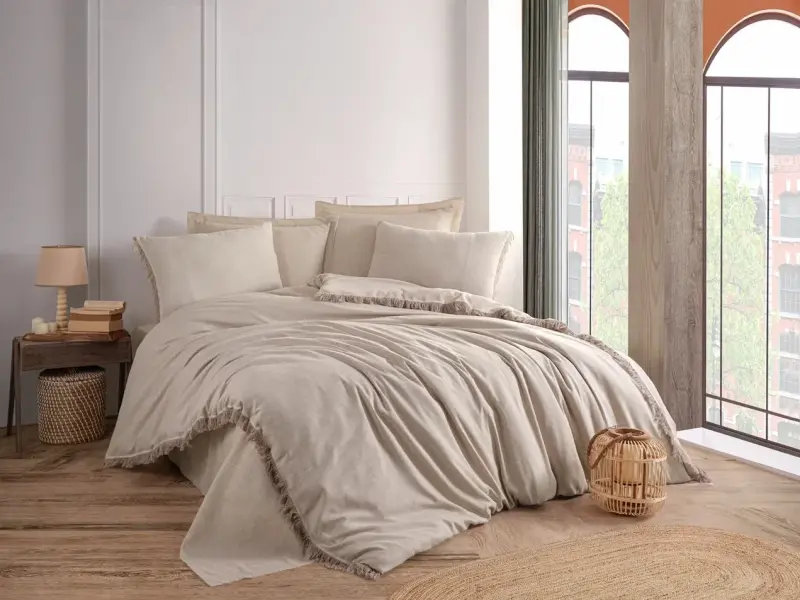 Hobby Private İpliği Boyalı Nevresim Takımı Bej - 1