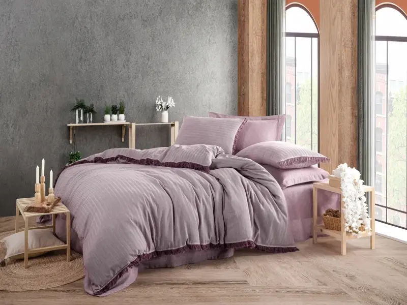 Hobby Private İpliği Boyalı Nevresim Takımı Mor - 1