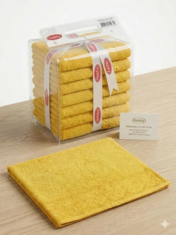 Hobby Rainbow 30X50 10-piece Kitchen Towel Yellow - NEVRESIMDUNYASI