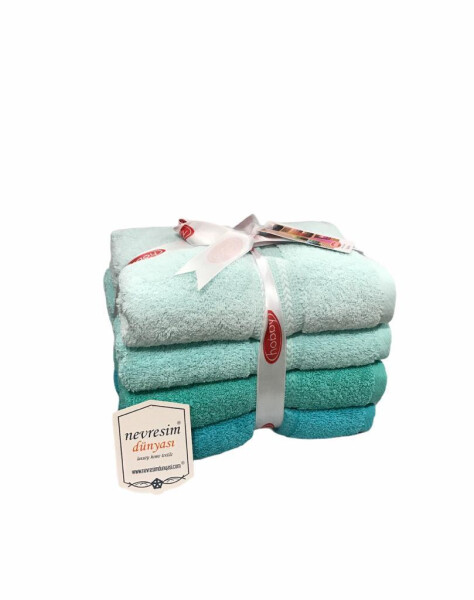 Hobby Rainbow 4-Piece 50x90 Towel Set Aqua Green - 12